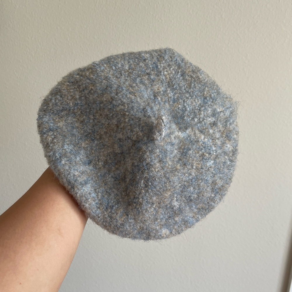 Cozy Blue and Gray Beret